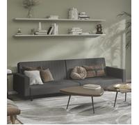 Prix bas - Canapé-lit - 2 places - Canapé convertible réversible - gris foncé velours （376761466854)