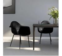 Prix bas - Chaises à manger Dîner Repas Maison lot de 2 noir PP （585879068595)