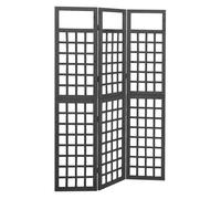 Prix bas - Cloison de séparation Paravent - à 3 panneaux - Bois de pin Noir 121x180 cm （589834851428)