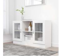 Prix bas - Enfilade Buffet de Cuisine-Armoire à vitrine - Blanc 120x30,5x70 cm-Bois d'ingénierie （521031094249)