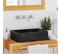Prix bas - Vasque à poser-Lavabo 45x30x12 cm marbre noir brillant （243685608184)