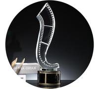 Prix du Meilleur Photographe Vidéo Court Prix Festival du Film Prix du Réalisateur Et De L’Acteur Trophée Concours Vidéo Trophée Crystal Clear, Transparent, 28cm