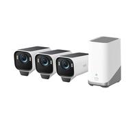 eufy Security S3 Pro 3+1 Kit, Caméra de surveillance sans fil WiFi 4K avec panneau solaire, Vision nocturne MaxColor, Reconnaissance faciale par IA, Stockage local, Aucun frais mensuel