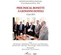 Prix Pascal Bonetti à Giovanni Dotoli - Societe des poetes francais - L'harmattan - broché - Essai