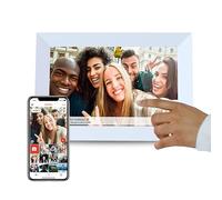 PRIXTON Cadre Photo Numérique Prado avec WiFi, Écran Tactile 10”, Résolution HD 1280x800, Mémoire RAM 1 Go / 16 Go, Haut-Parleur 2 W, Application Mobile, Entrées USB et Carte SD, Couleur Blanc
