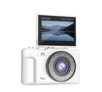 PRIXTON Caméra Digitale Xplorer DV900, WiFi, App Mobile, Écran Pivotant IPS LCD, Résolution 4K et 64MP, 9 Fonctions Caméra, Batterie Rechargeable, Autonomie 1,5h, Carte SD jusqu'à 256Go (Blanc)