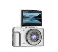 PRIXTON Caméra Digitale Xplorer DV900, WiFi, App Mobile, Écran Pivotant IPS LCD, Résolution 4K et 64MP, 9 Fonctions Caméra, Batterie Rechargeable, Autonomie 1,5h, Carte SD jusqu'à 256Go (Argent)