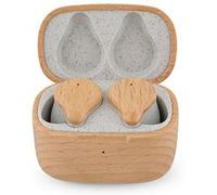 PRIXTON Écouteurs sans fil TWS163, Earbuds avec design en bois ECO, Bluetooth 5.4, Technologie ENC