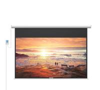 PRIXTON Écran de Projection Cinema Max avec Moteur électrique, Commande à Distance et Manuelle, Écran 100 Pouces, 4 Couches, Matériau PVC Anti-froissage Lavable