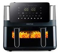PRIXTON Friteuse sans huile de 8 litres avec Double Compartiment Cook Organics Dual, Fenêtre, Éclairage intérieur, Écran tactile, Paroi de séparation, Airfryer à air chaud