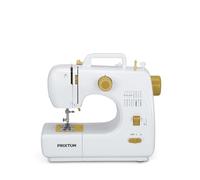 Machine à Coudre PRIXTON P120 avec 16 Points de Couture, Tiroir à accessoires, Lampe et Pédale incluses, Jaune