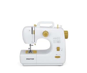 PRIXTON Machine à Coudre P120 avec 16 Points de Couture, Tiroir à accessoires, Lampe et Pédale incluses, Couleur Jaune