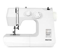 PRIXTON Machine à Coudre P145 pour Jeans, Boutonnière en 4 étapes, Longueur de Point Réglable, Moteur de 50 W et Structure Métallique Blanc