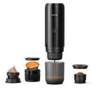 Machine à Espresso Portable Roma, Café Moulu et Capsules, Puissance de 80 W, 19 Bar, Réservoir de 80 ml, Arrêt Automatique de Sécurité, Adaptateurs