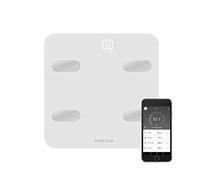 PRIXTON Pèse-personne électronique BC300, Balance numérique de Salle de Bain Intelligente avec App Mobile et Bluetooth, 13 Fonctions, 4 Capteurs, Mesure de la Graisse Corporelle, Unité de Poids KG/LB