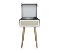 Platine Vinyle PRIXTON Detroit, Tourne-disque Vintage avec Bluetooth et radio FM, Haut-parleurs, Couleur Blanc et Noir