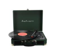 PRIXTON VC400 - Platine Vinyle Vintage - Tourne Disque Vinyle - Lecteur de Musique Via Bluetooth et USB - 2 Haut-parleurs intégrés - Design valisette (Vert foncé)