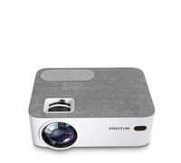 PRIXTON Vidéoprojecteur Portable Lumière, Projecteur avec 5000 lumens et 100 ANSI Lumen, Résolution Full HD, Connexion HDMI/USB/MicroSD/AUX/AV in, Haut-parleurs intégrés, Télécommande, Couleur Blanc