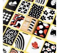 Priya & Peanut 60 Cartes Flash de développement de bébé Noir et Blanc à Contraste élevé - 0-6 Mois