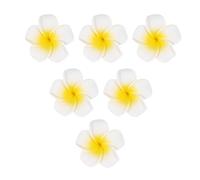 Priyyiu 100 PièCes SéRies Mousse Blanche Frangipanier HawaïEn Artificiel Plumeria Fleur PéTales Casquette Chapeau de Cheveux Couronne Bricolage DéCoration de Mariage 5 Cm