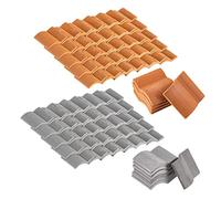 Priyyiu 200 PièCes SéRies Tuiles de Toit Ensemble de Construction Tuiles Miniatures Mini Maison de PoupéE Bardeaux Faux Carrelage Paysage Jardin Toiture