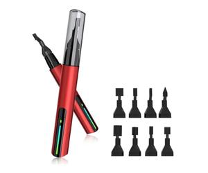 Priyyiu Ponceuse Alternative, Mini Ponceuse, Stylo de Ponçage Électrique à Chargement USB avec Tête de Ponçage 8 Pièces et Papier de Verre Auto-Adhésif et Facile à Utiliser
