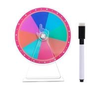 Prize Wheel - Game Wheel | Acrylic Tabletop Roulette with Erasable Marker | Rainbow Color Spińning Draw Wħeel for Carnival Events, Trade Shows, Classroom Games, Parties & Activity Booths