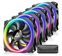 Prizm 120 RGB 5+C Ventilateurs de Boitier, 12cm Taille, Noir, Lot de 5