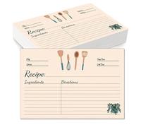 PRIZOM Ensemble de Cartes de Recettes de 10,2 cm X 15,2 cm en Carton Épais Recto-Verso, Lot de 100 Fiches de Recettes Vierges, Idéal comme Cadeau pour Maman, Sœur, Fille, Amie.