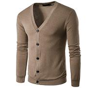 PRJN Cardigan Homme Coton Épais Gilet Homme à Manches Longues Col en V Pull Homme avec Boutons Cardigan Homme Hiver, Gilet Homme Hiver Laine Manches Longues Col Chale Épais Chaud Col V avec Boutons