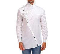 PRJN Chemise habillée Homme Homme Grandes Tailles Chemise en Coupe Regular, Manches Longues Homme Chemise à Col Officier Manches Longues de Couleur Unie Chemise à Manches Longues pour Homme