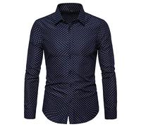 PRJN Chemise pour homme, manches longues décontractées, coupe droite, boutonnée, chemises pour homme à manches longues, chemise de ville décontractée à manches longues, chemise à manches longues slim