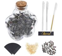 Prmape 101 Pièces Capsule Lettres Message Dans Bouteille avec 3 Stylos, Transparent Noir Pilule Message Capsule, Wishing Paper Scrolls pour DIY Cadeau Saint Valentin Noël Mariage