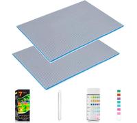 Prmape 2 Pièces Éponge Filtrante Aquarium, avec 100 Bandelettes de Test 7 en 1 & Tube à Essai 15 ML, Aquarium Filtre Eponge, Mousse Filtre Aquarium a Decouper 40x30x2 cm, Mousse Filtrante pour Bassin