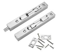 Prmape 2 Pièces Loquet Caché de Porte, Loquets Coulissants de Porte 15cm, Loquet Dissimulé en 304 Acier Inoxydable, Door Flush Bolt pour Tous Les Types de Portes en Bois