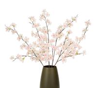 Prmape 4 Branches Fleurs de Cerisier Artificielles, Fausse Fleur De Sakura 107 cm, Fleurs Artificielles Réaliste, Rose Fleurs en Soie pour Décoration Maison, Mariage, Vase, Printemps