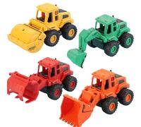 Prmape 4 Pièces Assemblage Vehicules de Chantier Kit, Véhicules de Chantier Jouets Enfants, 4 en 1 DIY Véhicules De Construction pour Garçon Fille