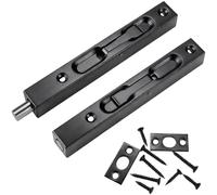 Prmape Lot de 2 loquets coulissants gris pour porte dissimulée en acier inoxydable 304 brossé pour portes françaises en bois