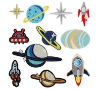 Prmape Patch Thermocollant Enfant, 11 PCS Patch de Broderie Planétaire Appliques, Ecusson a Coudre pour DIY T-shirt, Jeans, Vêtements, Sacs, Chapeaux