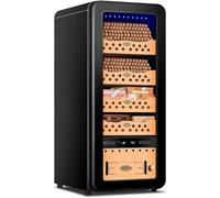 PRMTYUP Cave à Cigares avec Refroidissement, Chauffage Et ContrôLe De L'Humidité, Cave à Cigares éLectrique d'une Capacité Allant Jusqu'à 500 Cigares, Armoire à Cigares,02