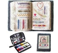 PRMTYUP Kit Livre Broderie, Kit De Broderie 2026, Livre De Points De Broderie Portable pour Toutes Les Situations, Inclus : Kit D'Outils Complet Et Tutoriel, pour Les DéButants,2pcs