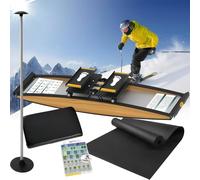 PRMTYUP Simulateur De Ski D'IntéRieur, EntraîNeur De Ski Virtuel, Appareil De Cross-Training 3D avec BâTons De Ski, Kit D'EntraîNement pour La Force Et L'éQuilibre, pour AméLiorer,A