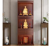 PRMTYUP Table D'Autel De MéDitation avec Tiroir Et éTagèRe, Meuble D'Autel Ouvert pour La MéDitation, Temple à 3 Niveaux pour La Maison, pour Le Culte Et L'Exposition D'Objets,01,40 * 33 * 200cm