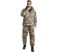 PRMTYUP Tenue De Chasse pour Homme, Ensemble 2 PièCes Veste à Capuche éPaisse Et ImperméAble + Pantalon, Ensemble Pantalon Et Uniforme Tactique, pour La Chaleur Hivernale,03,XL