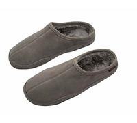 PRO 11 WELLBEING Chaussons orthopédiques en daim pour homme avec semelles de soutien de la voûte plantaire sur toute la longueur pour un confort ultime, gris, 41 1/3 EU