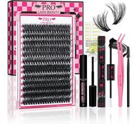 Pro 3d Soft Individual Eyelash Extension Kit 320pcs False Eyelashes With Lash Bond And Seal,Eyelash Applicato,Extension Eyelashes Remover,Apply At Home (60d+80d,D-10-18mix Kit)