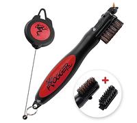 Pro Active Frogger Golf Brushpro rétractable Dual-Bristle Club Brosse/Groove Cleaner, Mixte, Red, Taille Unique