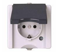 Pro Aqa Prise Encastrée Protection IP44 Anthracite Avec Couvercle Pliable