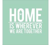 Pro-Art-Bilderpalette Cadre Mural en Verre avec Texte en Langue Anglaise Home is..., Multicolore, 30 x 30 cm