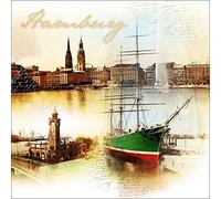 Pro-Art-Bilderpalette g5110a Tableau Mural Impression giclée Motif Hambourg 30 x 30 cm, Multicolore, 70 x 70 cm